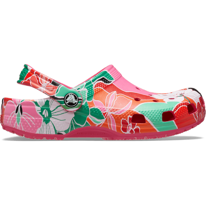 Crocs Classic Woodcut Floral Clogs Kinder Dragon Fruit 