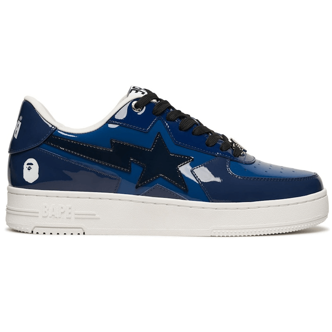 A Bathing Ape Bape Sta Icon Low Navy Blue Patent 1K80-191-308-NVY/1K80-291-308-NVY/001FWK801308M-NVY