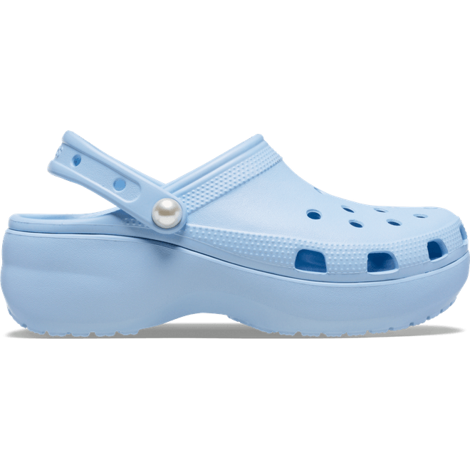 Crocs Women Classic Platform Pearl Clogs Blue Calcite  211231-4NS