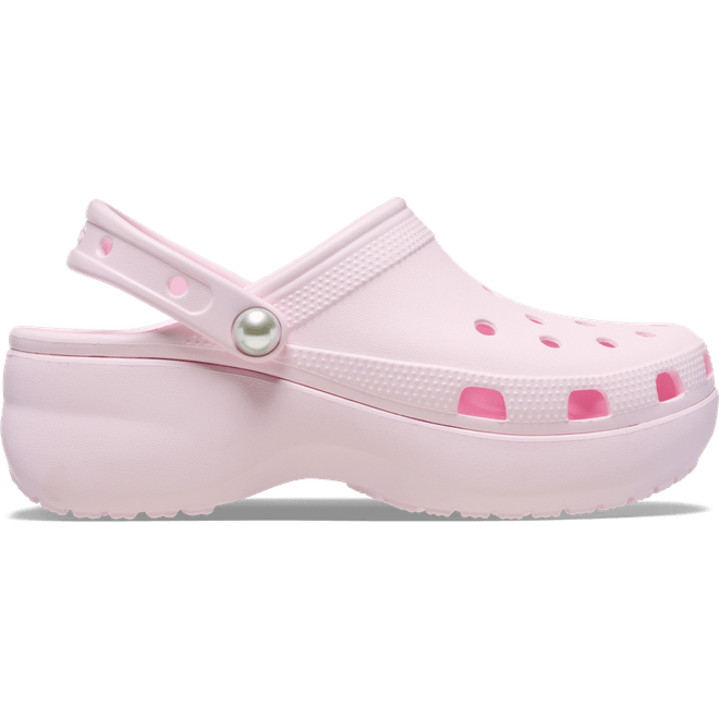 Crocs Women Classic Platform Pearl Clogs Pink Milk  211231-6ZW