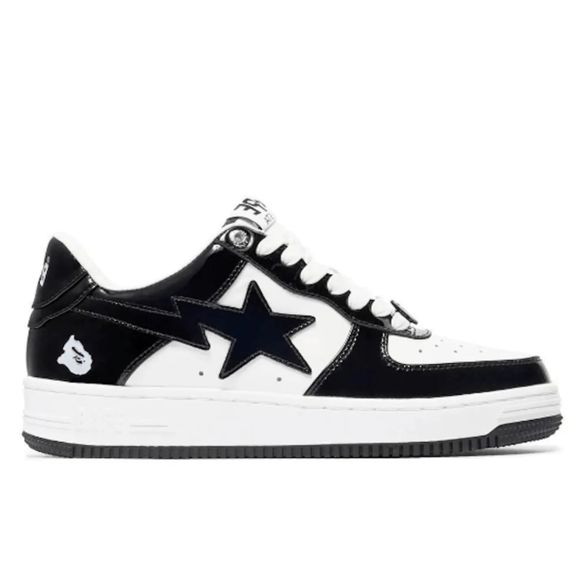 A Bathing Ape Bape Sta Patent Leather Black White 1I70-291-001