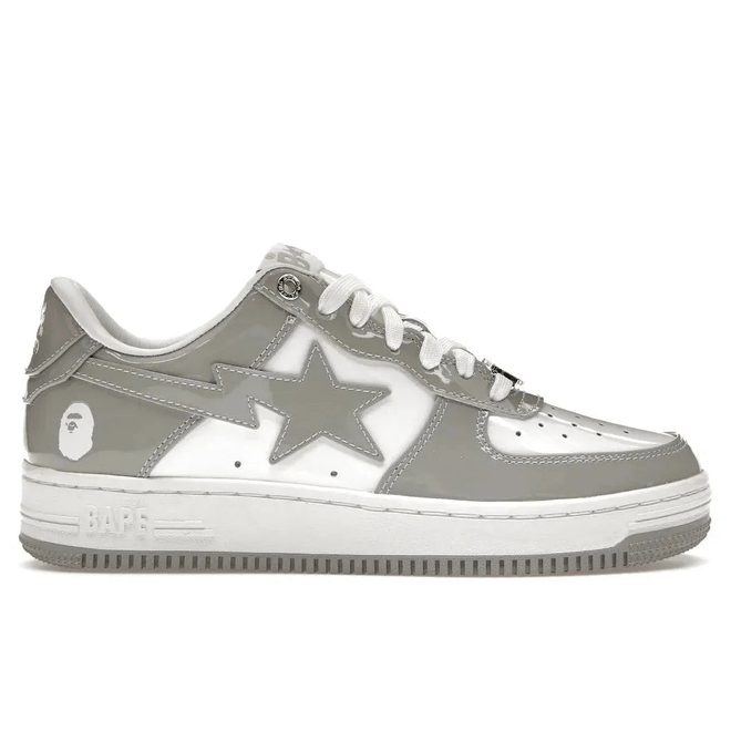 A Bathing Ape Bape Sta Patent Leather White Grey (2023) 1I70-291-021