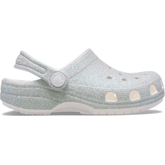 Crocs Kids Classic Iridescent Glitter Clogs White  210986-100