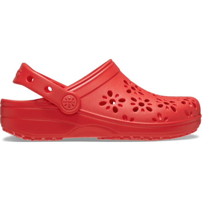 Crocs Kids Toddler Classic Floral Cut-Out Clogs Cherry Red  210944-6ZR