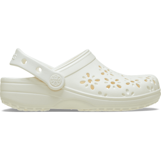 Crocs Kids Classic Floral Cut-Out Clogs Chalk  210943-0WV