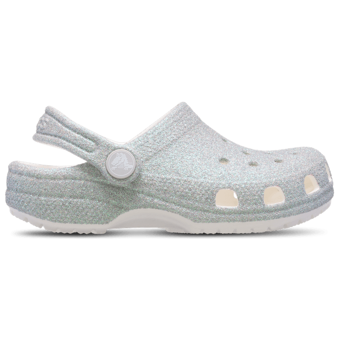 Crocs Kids Toddler Classic Iridescent Glitter Clogs White  210985-100