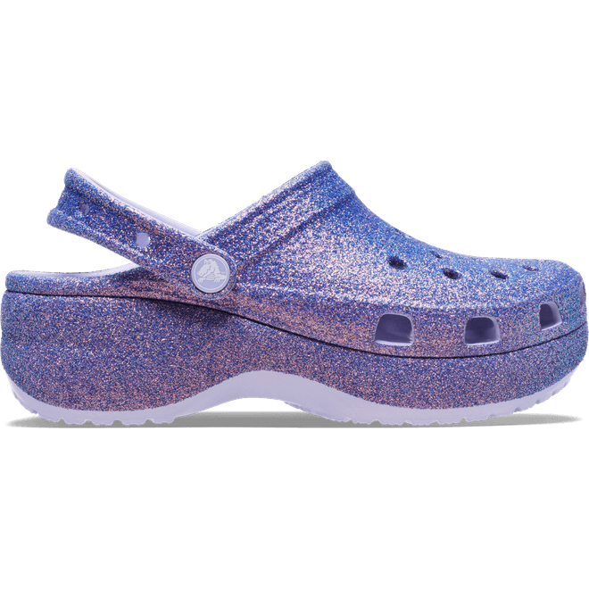 Crocs Women Classic Platform Iridescent Glitter Clogs Purple Moon  211024-5BR