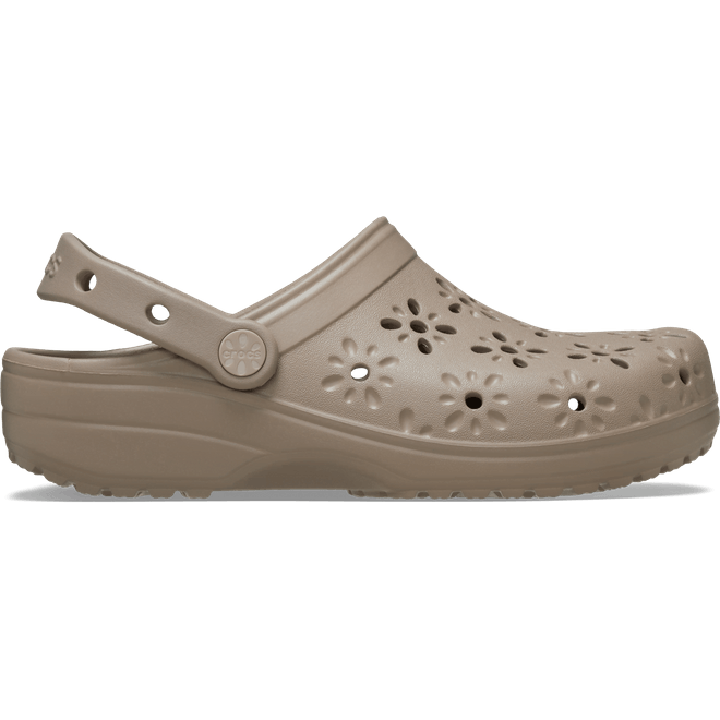 Crocs Classic Floral Cut-Out Clogs Taupe  210927-214