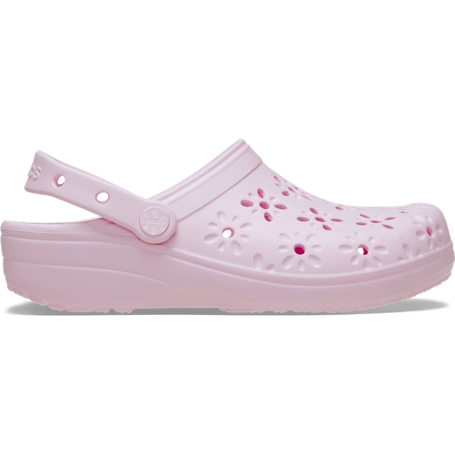 Crocs Classic Floral Cut-Out Clogs Pink Milk  210927-6ZW