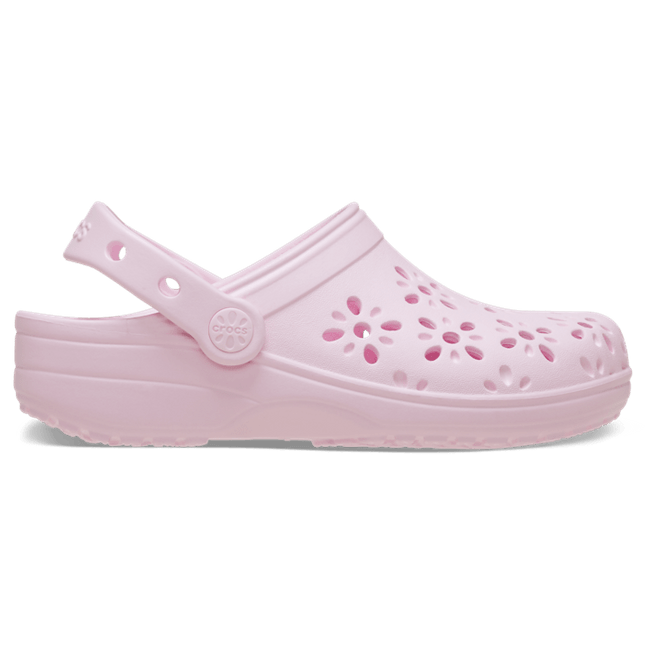 Crocs Kids Toddler Classic Floral Cut-Out Clogs Pink Milk  210944-6ZW