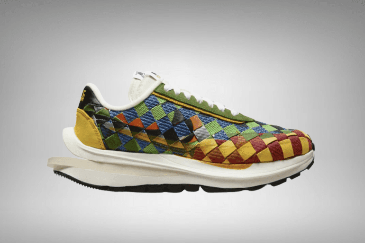 Jean Paul Gaultier x sacai x Nike LD Vaporwaffle Woven 'Green Gusto' drop