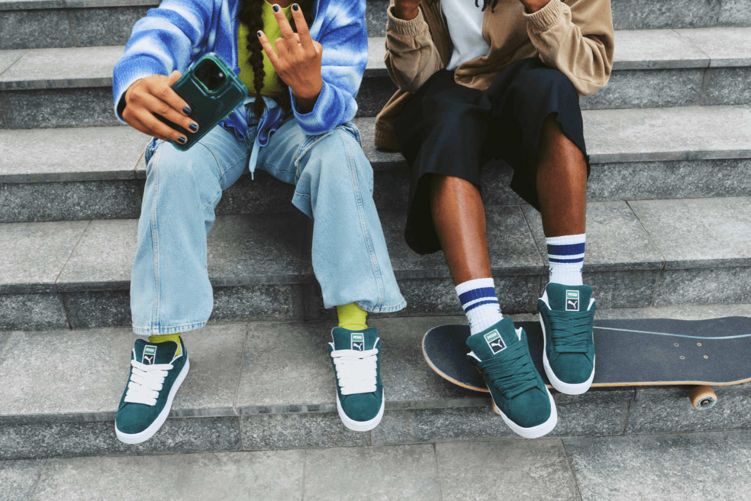 The PUMA Suede XL drops in a 'Myrtle Green' colorway