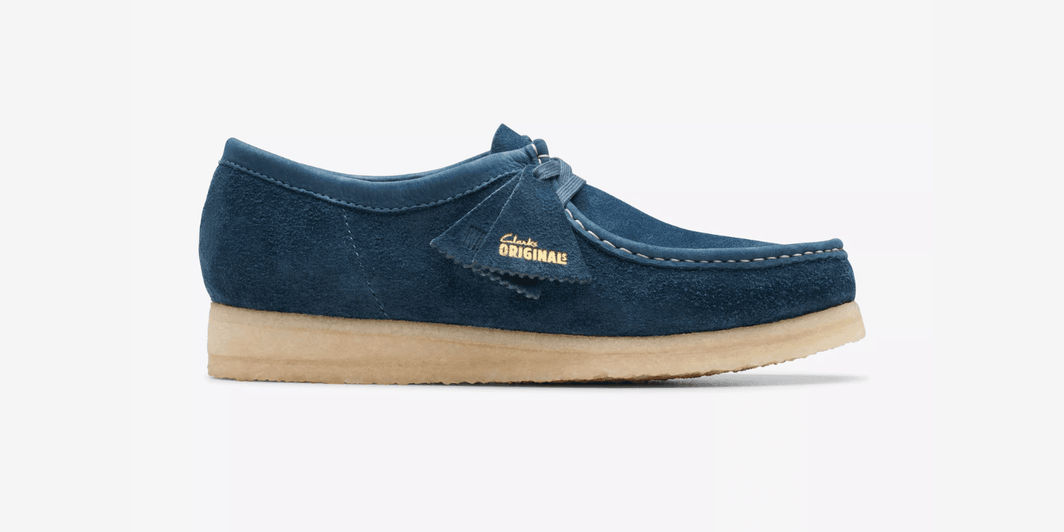 clarks blue wallabee shoe