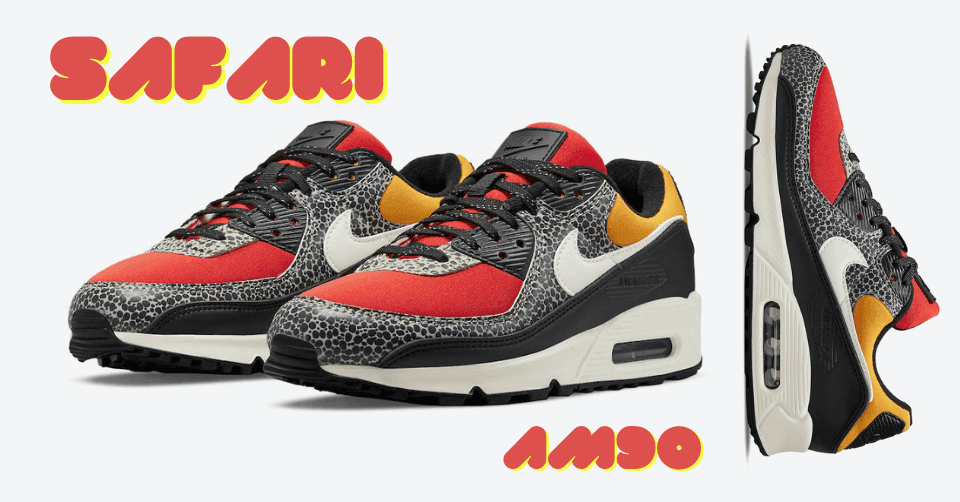 Een Nike Air Max 90 duikt op met safari-print