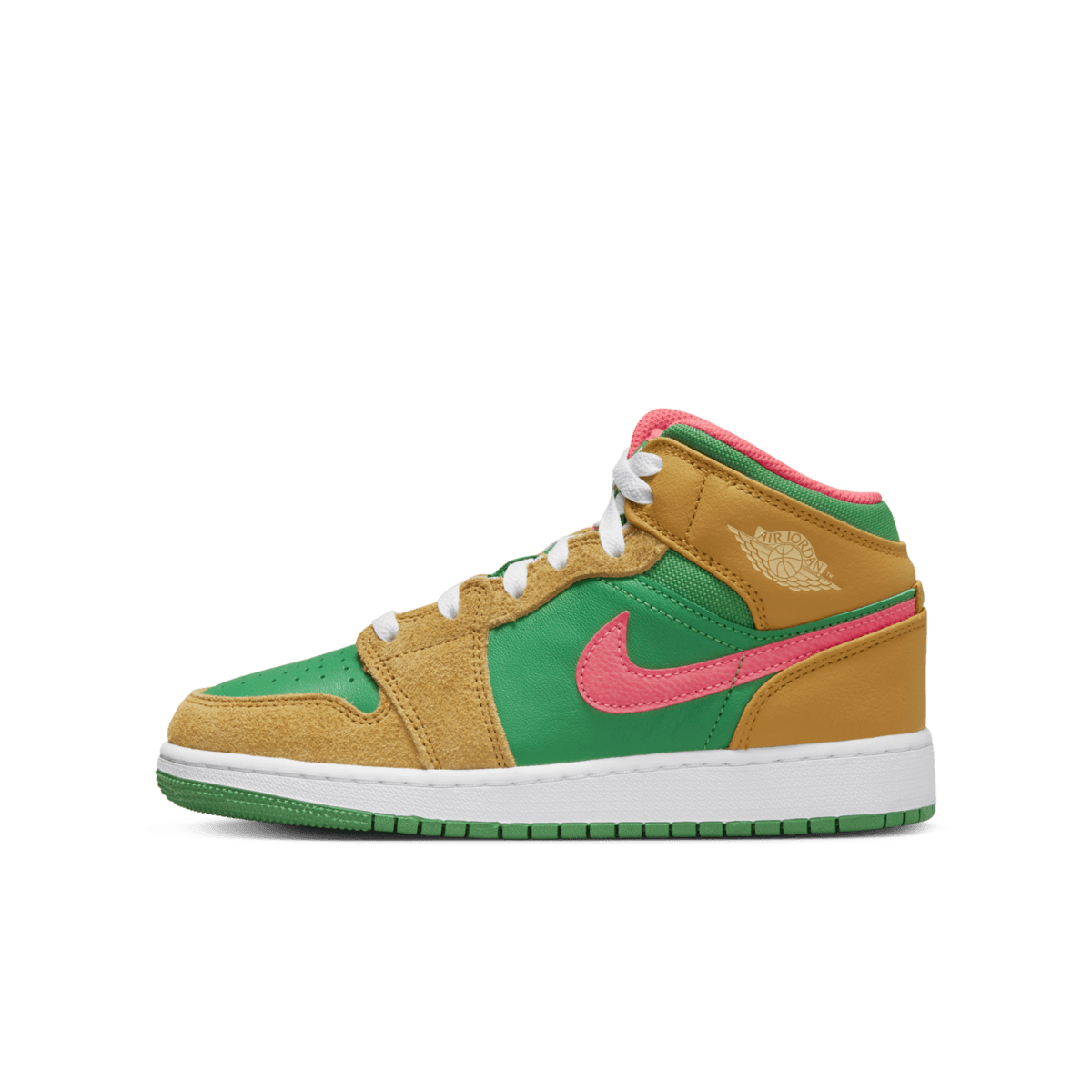 Air Jordan 1 Mid SE GS 'Wheat Watermelon'