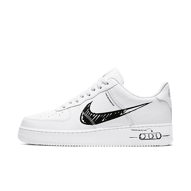 Nike Air Force 1 LV8 Utility Schematic 'White/Black'