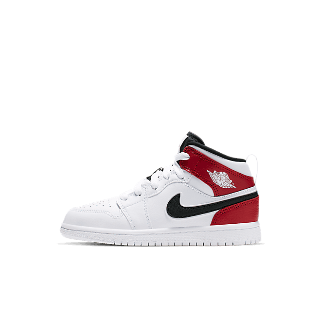 Jordan 1 Mid White Black Gym Red (PS)