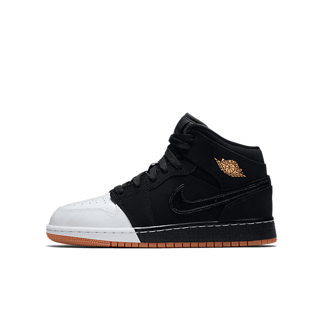 Jordan 1 Mid Black White Gold (GS)