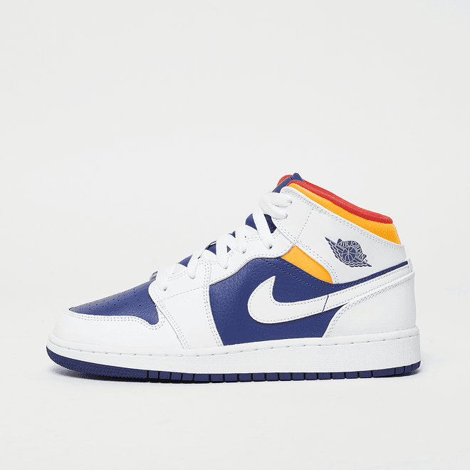 Jordan 1 Mid White Laser Orange Deep Royal Blue (GS)