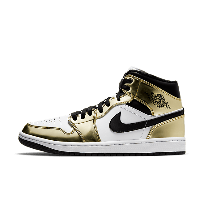 Jordan 1 Mid Metallic Gold Black White