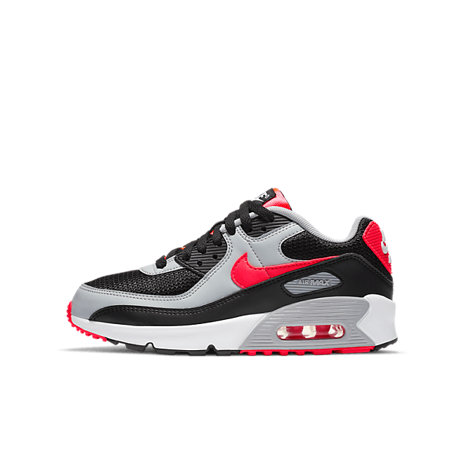 Nike Air Max 90 Black Radiant Red Wolf Grey (GS)