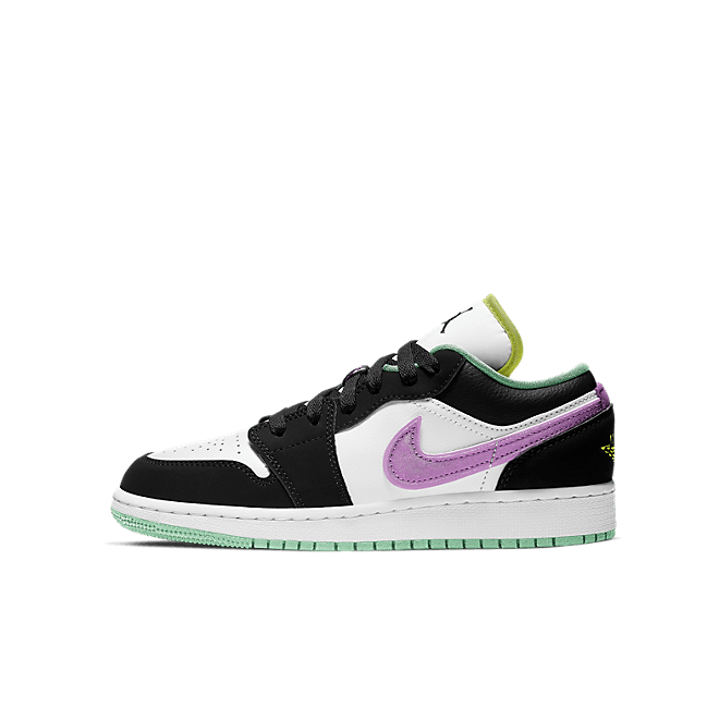 Jordan 1 Low Black White Purple (GS)