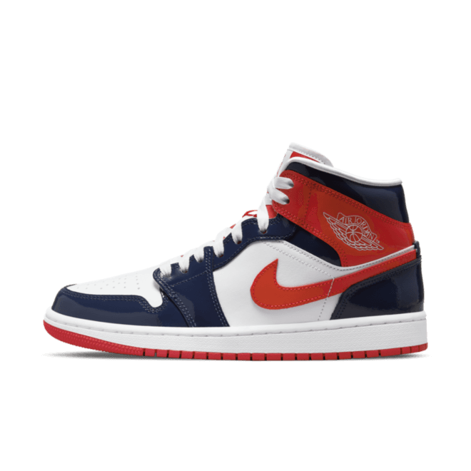 Air Jordan 1 Mid Patent 'Navy Orange'