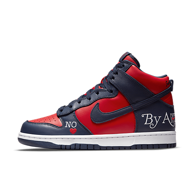 Supreme X Nike SB Dunk High 'By Any Means' - Navy