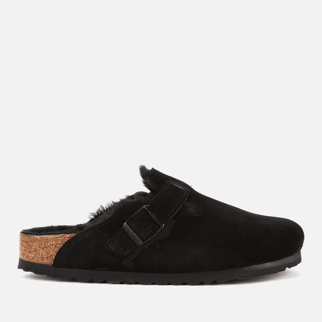 Birkenstock Women's Boston Suede/Shearling Mules