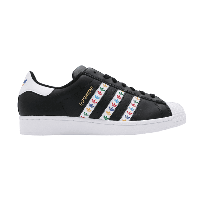 adidas Superstar Black Multi-Color Trefoil Stripes