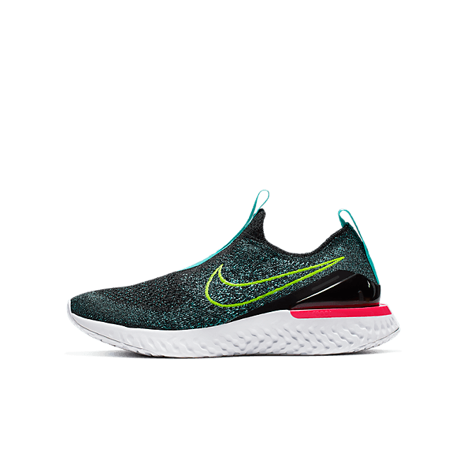 Kids Nike Epic Phantom React Flyknit GS Black Hyper Jade