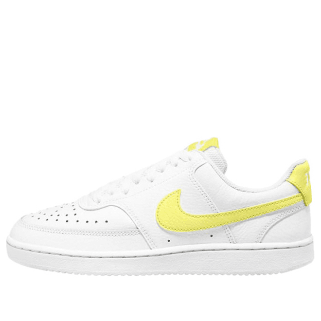 Womens Nike Court Vision Low 'White Light Zitron' White/Light Zitron/Bright Mango WMNS