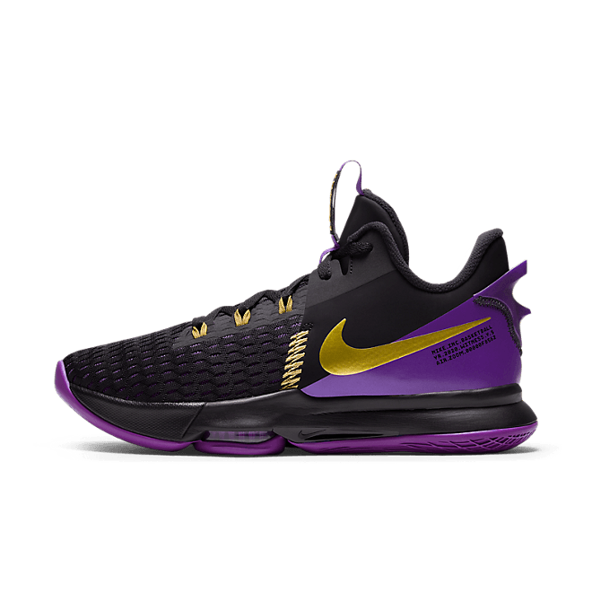 Nike LeBron Witness 5 'Lakers' Black/Metallic Gold/Fierce Purple