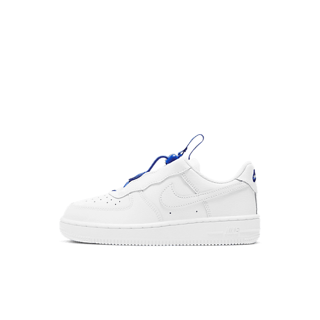 Kids Nike Force 1 Toggle PS 'White Hyper Royal' White/Hyper Royal/White