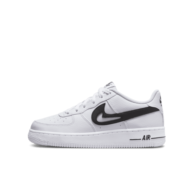 Nike Air Force 1 GS Cut-Out Swoosh 'Black'