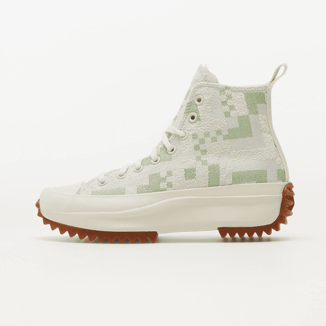 Converse Run Star Hike Hi Crafted Jacquard Platform Egret/ Virtual Matcha