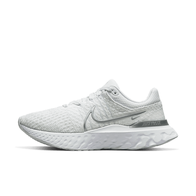 Nike React Infinity Run Flyknit 3 White Metallic Silver (W)