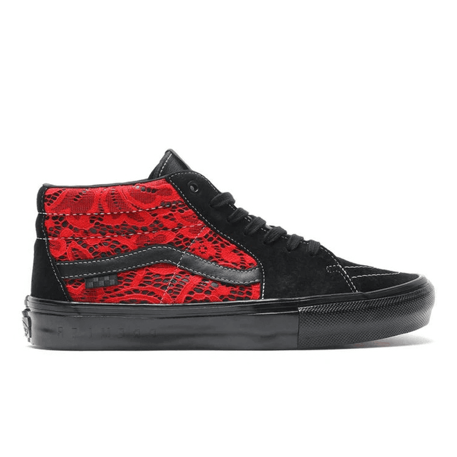 Vans Sk8 Grosso Mid Premier Black Red Lace