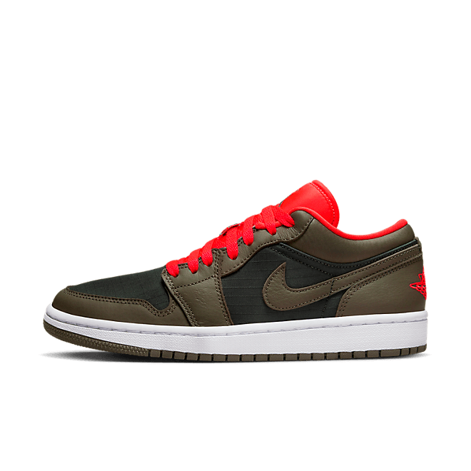 Jordan 1 Low Black Olive Bright Crimson