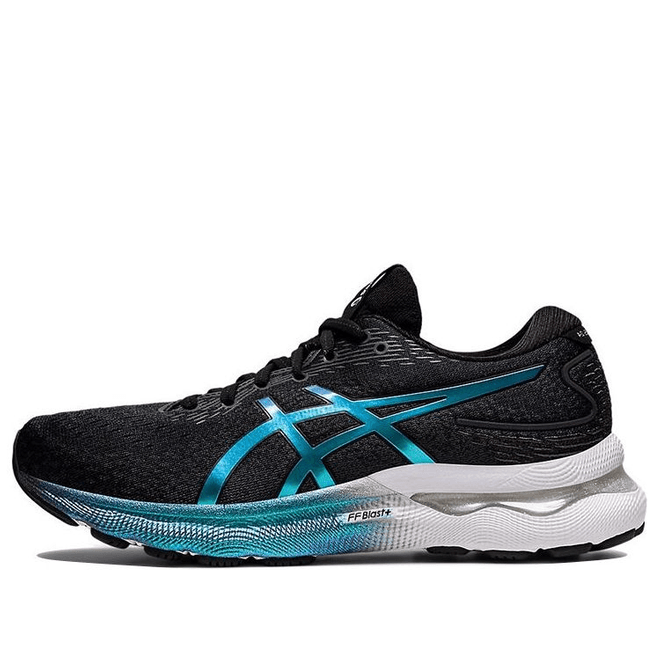 ASICS Womens WMNS Gel-Nimbus 24 Platinum Black Blue Marathon Running 