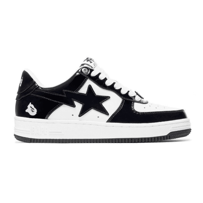 A Bathing Ape Bape Sta Patent Leather Black White