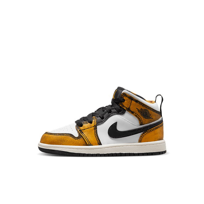 Air Jordan 1 Mid SE Orange Wear Away (PS)