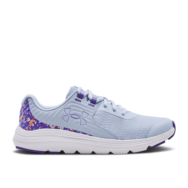 Under Armour Outhustle Print GS 'Oxford Blue Brilliant Violet'