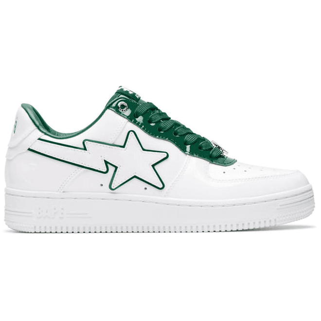 A Bathing Ape Bape Sta Patent Leather White Green