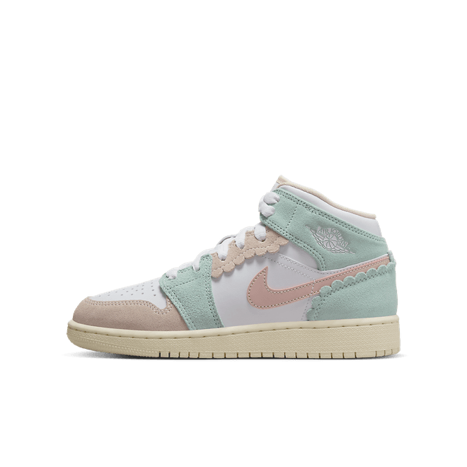 Air Jordan 1 Mid SE GS 'Pink Oxford Jade Ice'