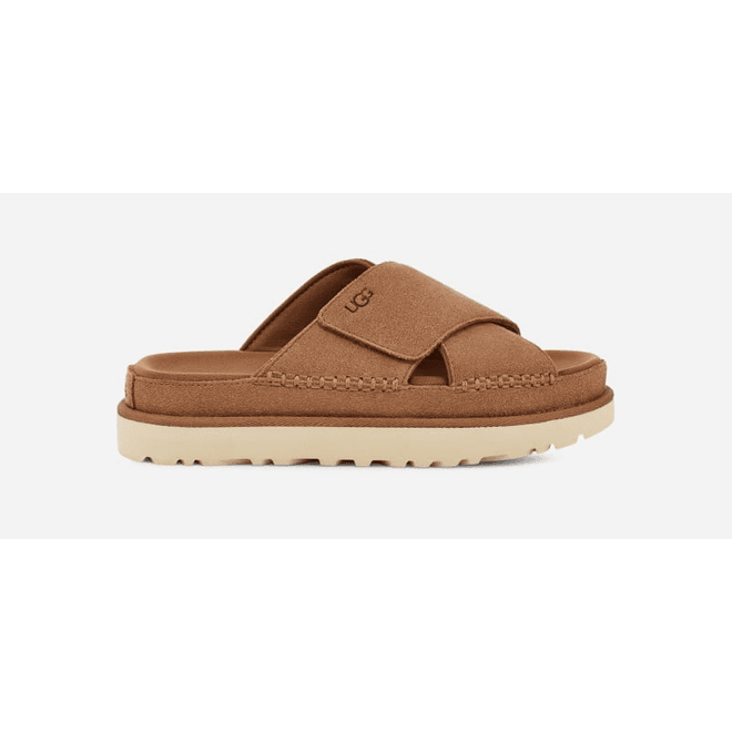 UGG Goldenstar Cross Slide Women Brown