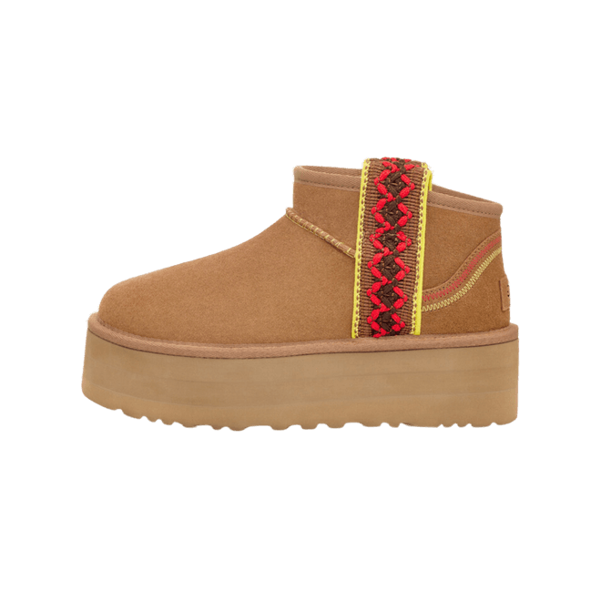 UGG Classic Ultra Mini Braided  Boots Chestnut