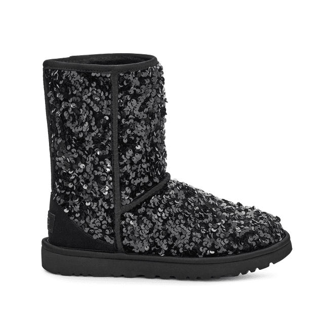 UGG Classic Short Chunky Sequin Boot Black (Women's)