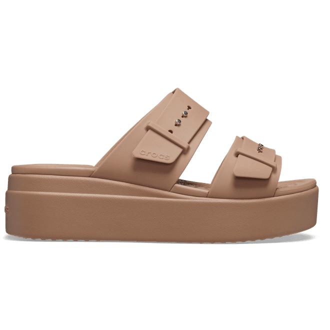 Crocs Women Brooklyn Buckle Sandals Latte 