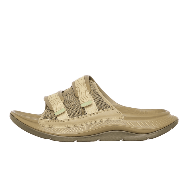 HOKA Ora Luxe Sandal in Wheat/Mushroom, Size M5.5/ W6.5 Wheat